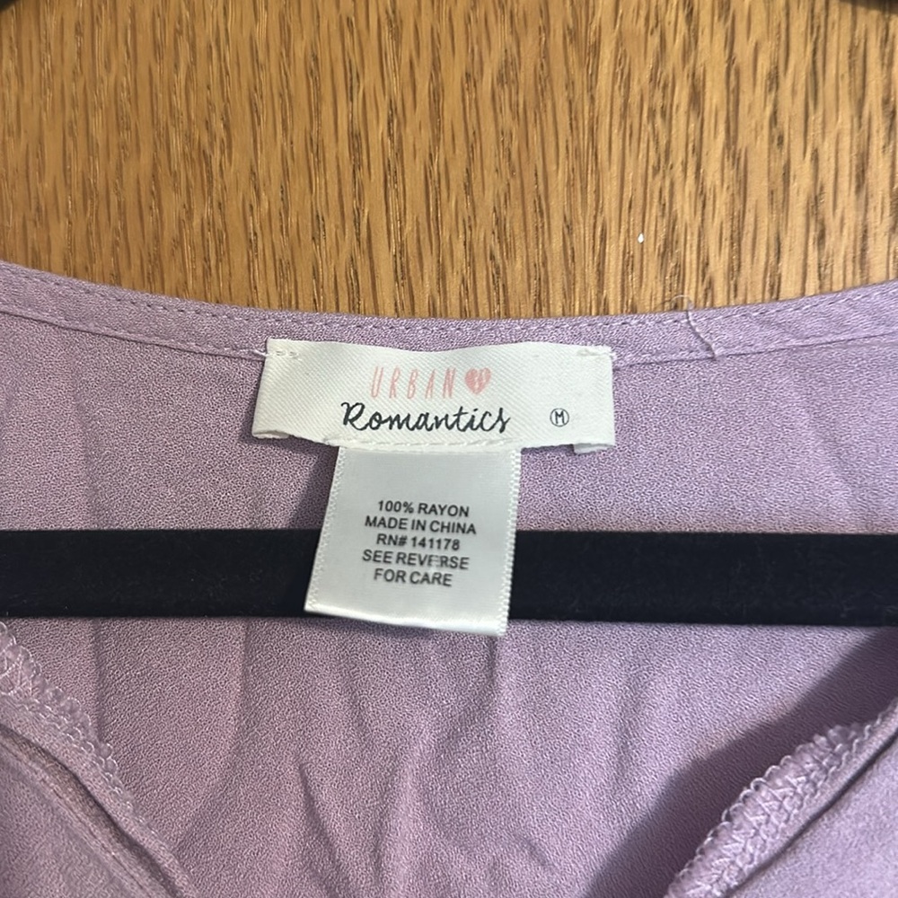 URBAN Romantics Purple Button Down Shirt - Picture 3 of 8